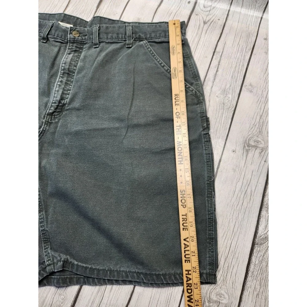 Carhartt B149 OLD Mens 44 Oil Green Canvas Carpenter Cargo Shorts Y2K Vintage